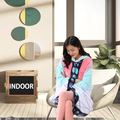 Juejuezi Hooded Wearable Blanket Hoodie Throw Blanket Cloak Cosplay Costume Shawl Wrap Nap Quilt 160x100 cm/63x40in4
