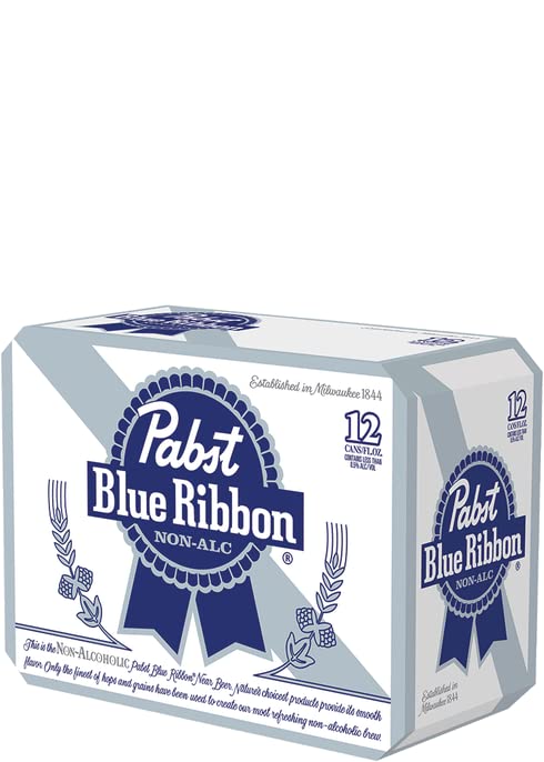 Pabst Blue RibbonPabst Blue Ribbon N/A NON-ALCOHOLIC BEER, Made in USA, 12 Fl Oz (24 Pack)