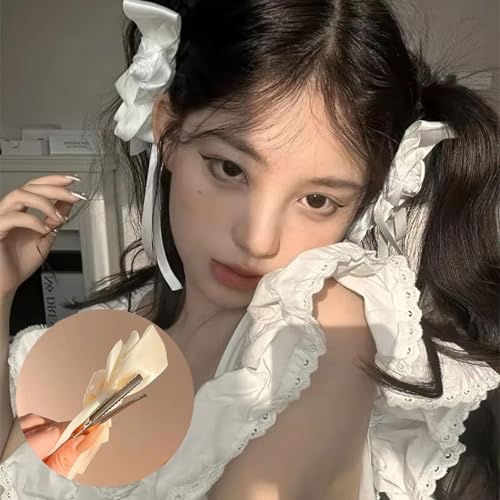 2 Pcs Bow Flower Hair Clip Lolita Gothic Bowknot Ribbon miniatura 3