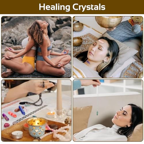NICKLIN Healing Crystals Set,10pcs Crystal Gifts for Women Gemstones Wand Bulk Chakra,Hexagonal Pointed Palm Crystal Stones,Natural Clear Quartz Crystal Reiki Meditation Energy Balancing Therapy - Image 3