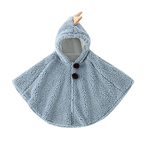 Fleece Sherpa Hooded Cloak Coat for Baby Girls Windproof Button Solid Color Outwear Toddler Boys Adorable Warm Clothes