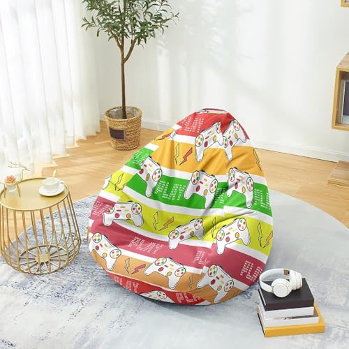 Puff Gamer Sin Relleno Incluido Gigante, Para Habitación Juvenil Impresión Mando Gaming Anime XXL Mezcla De Algodón Bean Bag Para Adultos O Decoracion Juvenil, Niños, Infantil (Farbe,80x90cm)