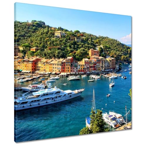 Yachts en Ligurie Italie peindre mur vide tableau imprimé 60x60cm