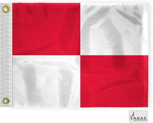 Miniatura 10 de AGAS Uniforme Code U Marine Signal - Bandera de 1.5 x 2 pies, nailon 200D impreso, cabecera de lona, ojales de latón, bordes cosidos y no destiñen,