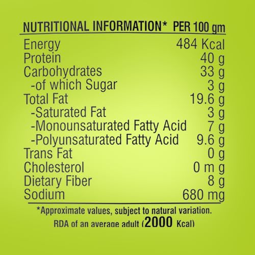 Image of Fiery Wasabi Fusion | Protein-Rich, Roasted Flavoured Soy Nuts | Ready-to-Eat | Zero Cholesterol, Gluten-Free | Healthy and Tasty Roasted Nutrient-Packed Namkeen Snacks (150g)