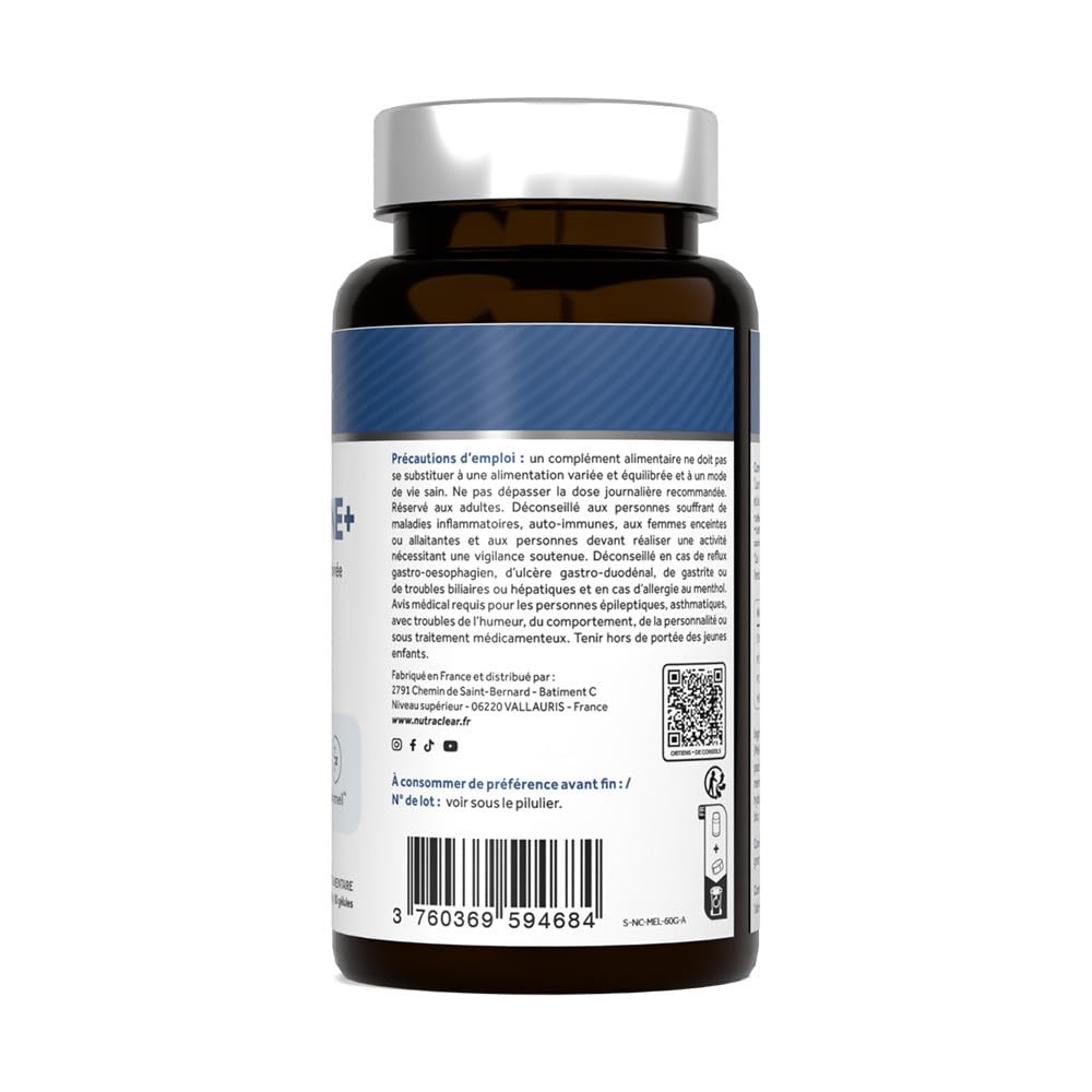 Cure de 3 mois Mélatonine + (3x60 Gélules) | Sommeil | 1,9mg de mélatonine + Passiflore, mélisse et menthe poivrée