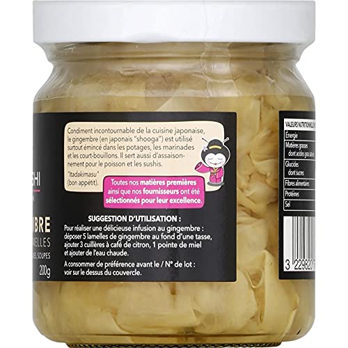 GINGEMBRE EN LAMELLES 200G, TANOSHI, LOT DE 3
