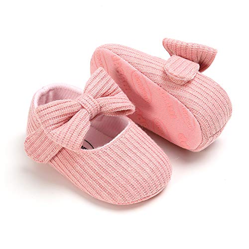 Baby Girls Bowknot Crib Shoes Soft Sole Mary Jane Ballet Flats Infant Prewalker Dress Shoes3
