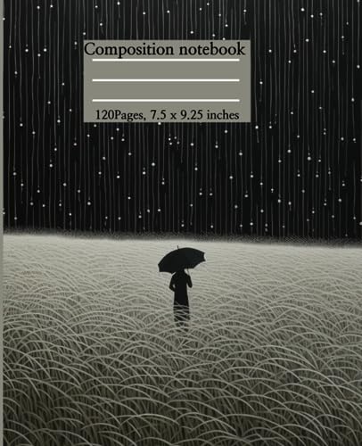 Composition notebook: field of reeds, 120Pages, 7.5 x 9.25 inches