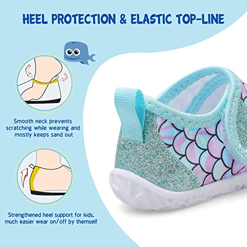 Image of LeIsfIt Toddler Water Shoes Boys Girls Barefoot Aqua Socks Kids Breathable Quick-Dry Swim Shoes for Beach Pool Surf