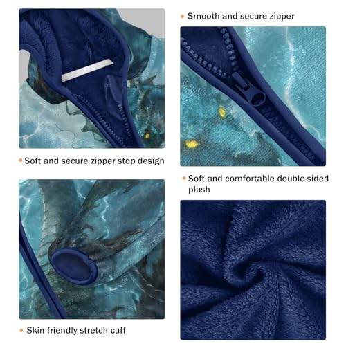 Dragons From Stormy Skies Toddler Fleece Jacket Girl Boys Hooded Fleece Jacket Coat Warm Outwear Zip-up 3-10T3