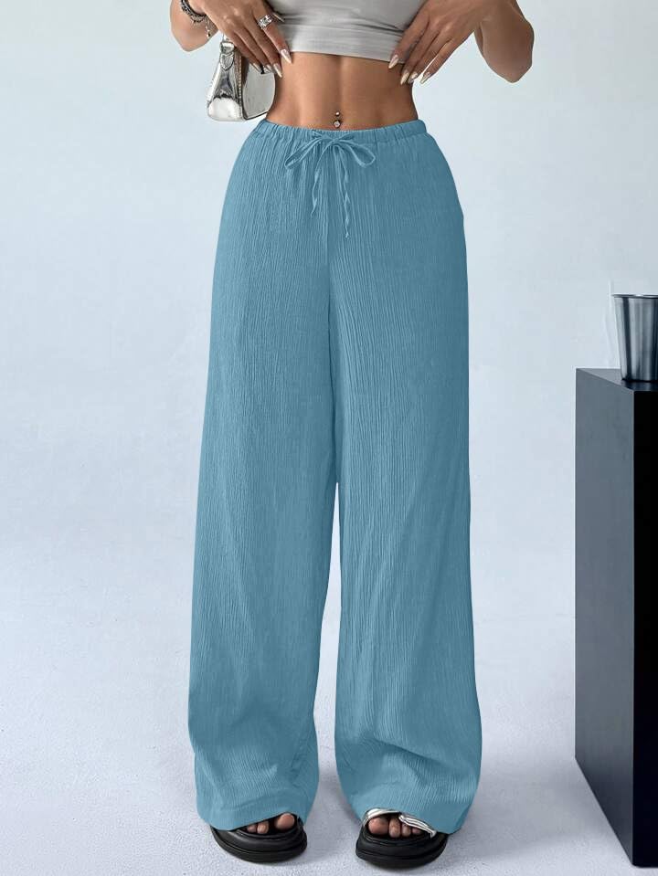 Image of GRECIILOOKS High Waist Trousers for Women - Flared Korean Style Formal Pants | Elegant Workwear for Office, College & Events (Available in Plus Size)