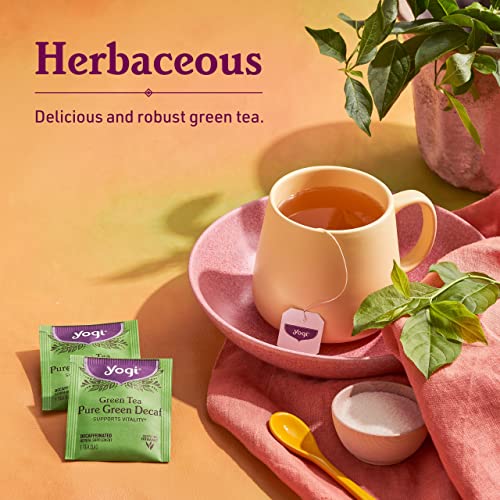 Yogi Tea - Green Tea Pure Green Decaf (6 Pack) - Supports Vitality - 96 Tea Bags #TOP3