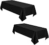 2 Packs Black Rectangle Polyester Tablecloth 100x140cm Polyester Fabric Table Cloths,Black Tablecloths Table Cover for Indoor and Outdoor Wedding,Birthday,Party,Banquet Rectangle Tables Decoration