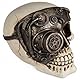 MIJOMA Deko-Totenkopf Steampunk Cyborg Skull – 16 cm Totenschädel Figur aus Polyresin – Industrial Gothic Vintage Deko – Halloween, Regal, Bar, Wohnzimmer (Mechavise)