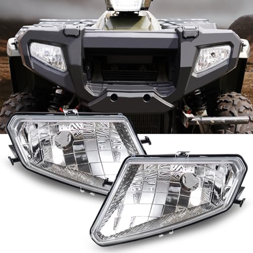 A & UTV PRO Headlight Housing for Polaris Sportsman 500 HO EFI TOURING 2005-2010, Front Left & Right Head Light Covers Head Lamp Lens Parts Accessories, (2PCS, Bulb Not Included)