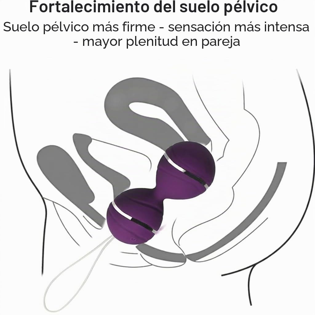 GOLIATE Dalia 3 en 1 Bolas Geisha, Huevo Vibrador, Estimulador de clítoris, Perineo - Mejor Vibrador sex toýs para mujer y Parejas: 10 Modos, Silicona, Impermeable, Discreto, Recargable