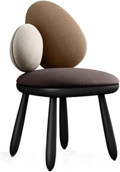 Reception Chairs Mid Century Modern Dining Chairs with Black Wood Legs, Oval Side for Room/Living Room/Kitchen/RestaurantBruin