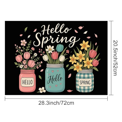Image of HOMETITUTE Spring Floral Jar Stove Top Cover 28x20 Heat Resistant Mat