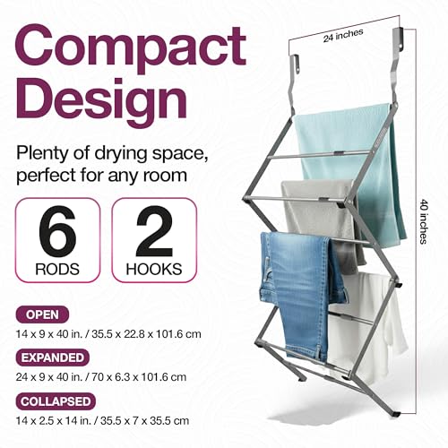 Étendoir télescopique extensible Black+Decker pliable pour porte