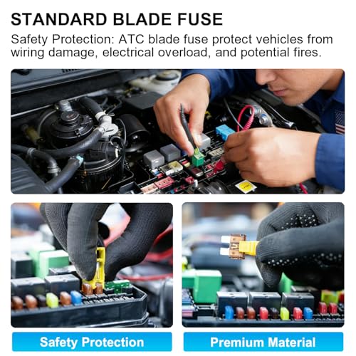Image of Nilight 10 pcs Regular Standard Blade Fuse Assortment Kit | 5A 5AMP APR ATO ATC Fuses Circuit Protection Replacement for Trucks RV Boats Automotive Cars