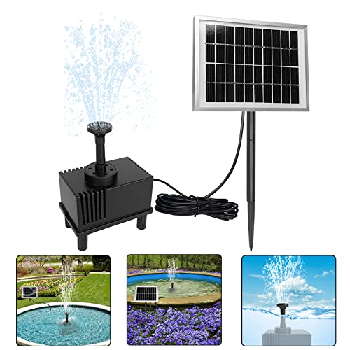 LARS360 2W Solaire Pompe pour fontaines Pompe à eau solaire Pompe de bassin solaire pour décoration de petit étang de jardin extérieur avec 4 Buses