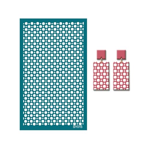 MANGOUSONG Screen Printing Kit,9x15cm Silkscreen Stencils for Polymer Clay Reusable Silkscreen Print Kit Mesh Transfer Crafts Printing Jewelry Style 4