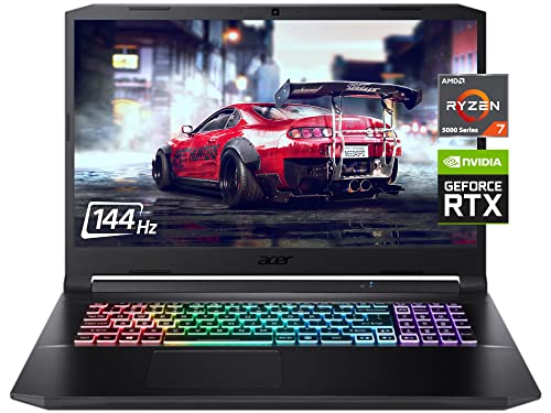 Newest Acer Nitro 5 Gaming Laptop, 17.3" FHD 144Hz IPS Display, Ryzen 7 5800H (8-Core), GeForce RTX 3060, 64GB DDR4 RAM, 1TB NVMe SSD + 2TB HDD, Webcam, Backlit Keyboard, WiFi 6, Win 10 Home