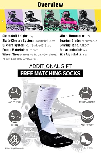 Image of PAPAISON Adjustable Inline Skates for Kids and Adults with Full Light Up Wheels, Outdoor Roller Skates for Girls and Boys, Men and Women