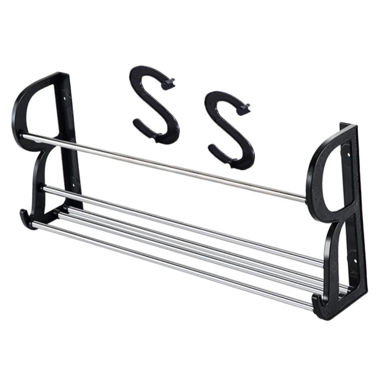 HOODANCOS Bathroom Wall Shoe Rack Adhesive Slipper Organizer No Drill Mounted Storage Shelf for Entryway Easy Install Slipper Holder for Home Organization