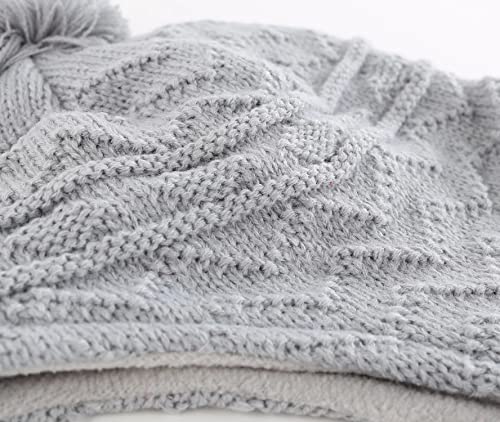 Connectyle Girls Boys Knit Kids Hat Fleece Lined Beanie Cap With Earflap Warm Winter Beanies L Grey #TOP5