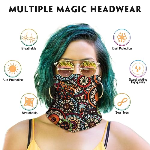 Image of Venswell Neck Gaiter Face Mask Men Women,Seamless Bandana Rave Face Cover Scarf Mask,Balaclava,Headband, Head Wrap,Headwear