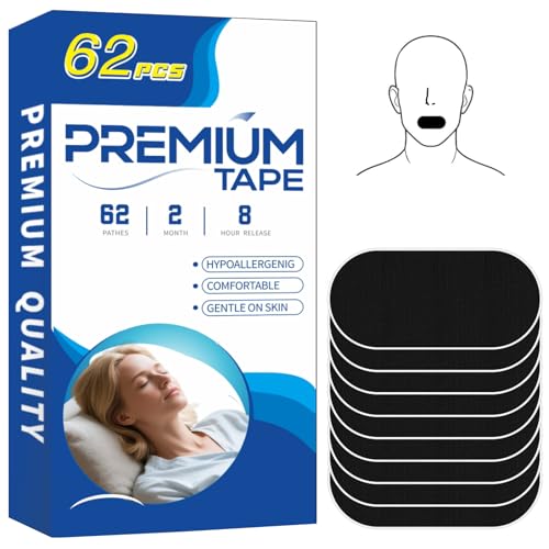 Mundpflaster Schlafen, (62 Stück) Mouth Tape for Sleeping, Anti Schnarch, Schnarchstopper Mundpflaster Schlafen,Verbessert Schlaf und Atmung, für Männer und Frauen geeignet