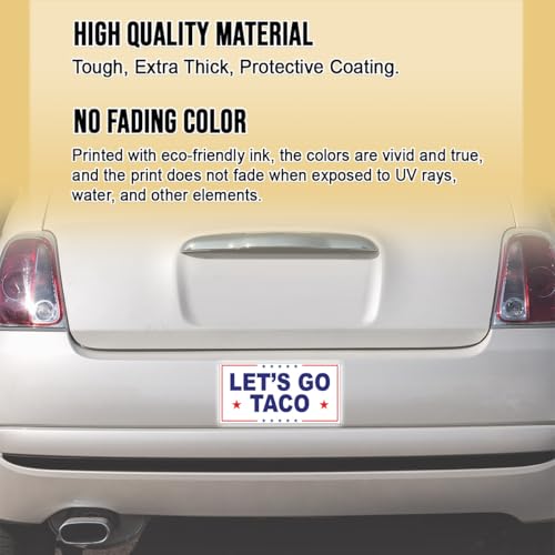 Image of Subtle Let's Go Taco Bumper Sticker Anti Funny Leftist Feminist Social Justice Human Rights White Vinyl Decal for Car Truck, Waterproof UV-Resistant 7.5x3.75in