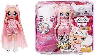 Na! Na! Na! Surprise 577423EUC Na Surprise Teens Slumber Party Fashion Mila Rose-Toy for Kids, Collectable-27cm Soft Fabric Doll, Persian Kitty Inspired with Pink Hair, 28 CM