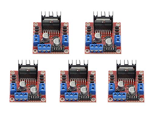 Module Carte contrôleur contrôleur d'entraînement de Moteur ARCELI 5 PCS L298N Module de Pont Pas à Pas Double Pont en H pour Arduino