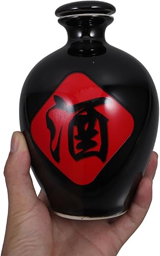 Miniatura 4 de Zerodeko Botellas de vino de cerámica, tarro de vino chino, 33.8 fl oz, botella de licores de sake japonés, recipiente tradicional para bebidas de