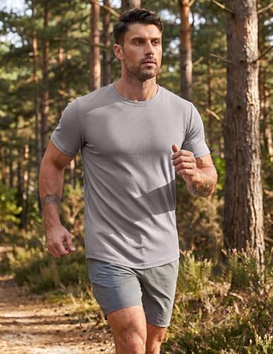 Image of COOFANDY Mens Muscle T Shirts Short Sleeve Slim Fit Tshirts Gym Workout Athletic Crewneck Shirt