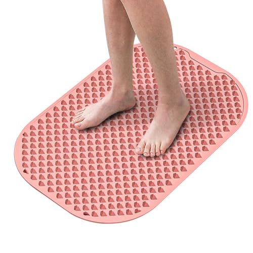 Reflexology Mat, Pressure Point Massage Pad, 20,08 x 15,35 x 0,98 pulgadas Size fatiga, silicona Mat for Women's Relajation, Yoga, Bathroom, Outdoor Use, Blue, Pink