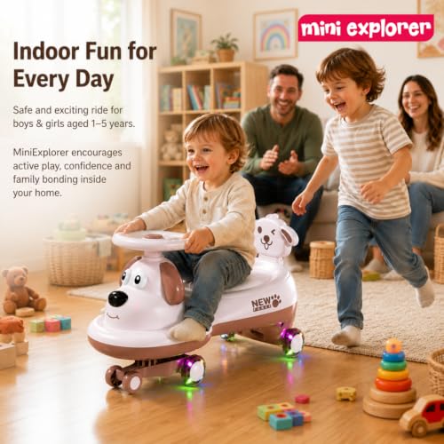 Image of MiniExplorer Twisting Swing Magic Car for Kids, Boys & Girls Age 1-5, Pink
