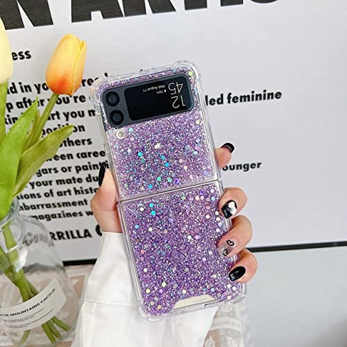 Samsung Galaxy Z Flip 4 étui transparent antichoc paillettes or