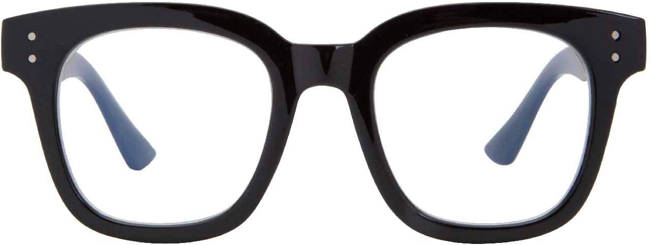 Blue Light Blocking Glasses Oversized Fashion Blue Light Blocker for Women Anti Eyestrain & UV Protection Computer Eyeglasses (Black)
