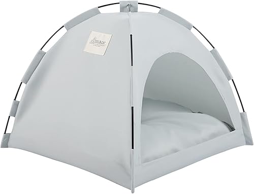 Cama para perros y gatos, tienda de campaña plegable transpirable y lavable para mascotas con cojín, para interiores y exteriores, tienda de campaña