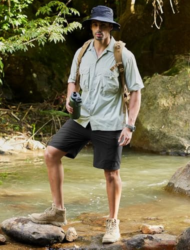 Image of Libin Men's Hiking Shorts 9 Inch Quick Dry Travel Shorts