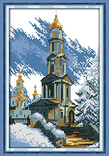 Kit point de croix imprimé 11CT grand format motif paysage