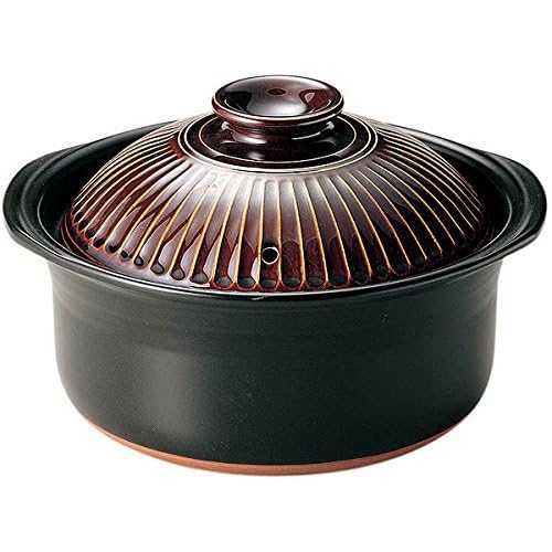 Amazon | 萬古焼 菊花 ごはん土鍋 (飴釉, 5合炊き) | ノーブランド品