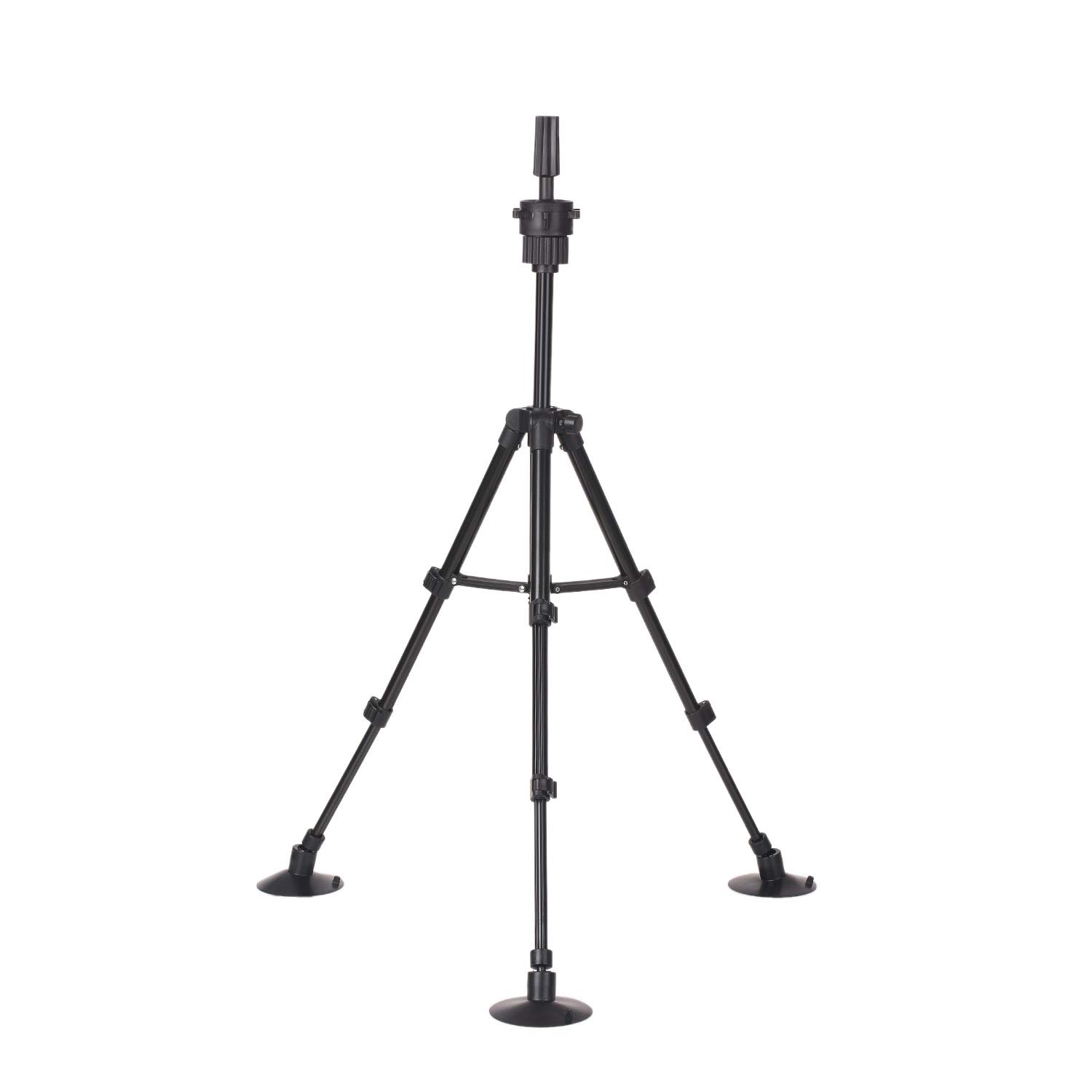 Galori Wig Stand Tripod with Suction Cups Mini Adjustable Mannequin Head Stand Manikin Head Tripod Stand Portable Cosmetology Hairdressing Training Mannequin Head Stand