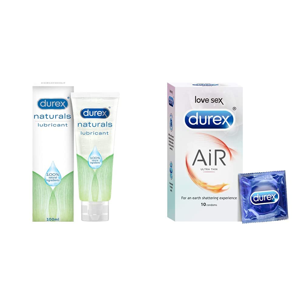 Durex Lube Naturals Intimate Lubricant Gel for men & women - 100 ml| Compatible with condoms & toys, White, 100 ml (Pack of 1) & Air Condoms for Men - 10 Count | Suitable for use with lubes & toys-picture-29