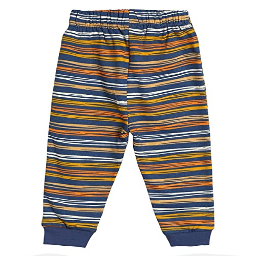 Image of miniklub Boys Blue Solid Pure Cotton Track Pants