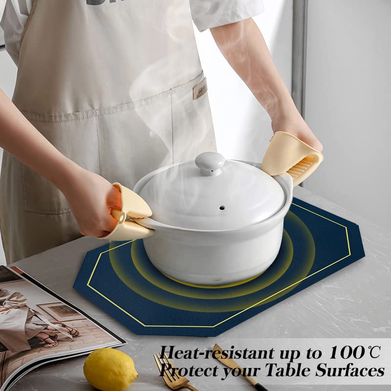 Placemats and Coaster Sets 4, Dual Sided Leather Dining Table Mats Heat-Resistant Non-Slip and Washable - Image 4